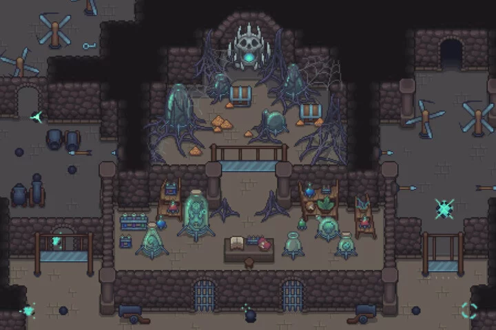 RPG character leveling up scene